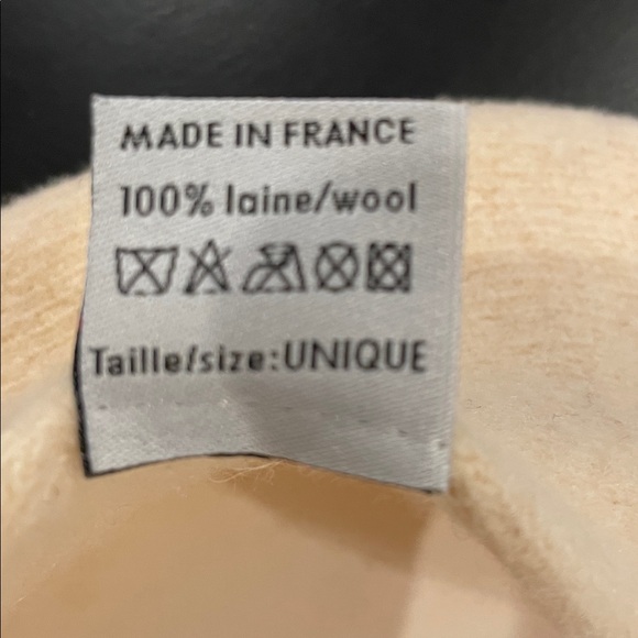 Made in France cream 100% wool beret - Picture 6 of 6